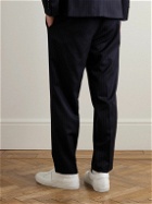 Officine Générale - Hoche Straight-Leg Belted Pinstriped Wool-Twill Suit Trousers - Blue