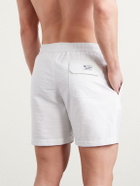 Hartford - Straight-Leg Mid-Length Striped Seersucker Swim Shorts - Gray