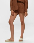 Designers, Remix Sandrine Elastic Shorts Brown - Womens - Casual Shorts
