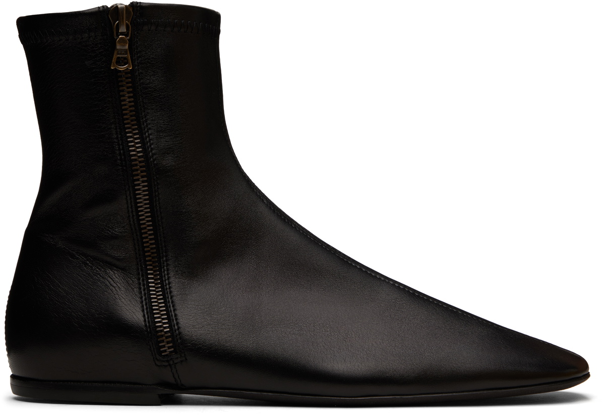 DRIES VAN NOTEN ブーツ ベロア 黒 Platform Boot in Black – SVRN