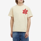 JW Anderson Men's Flower Print T-Shirt in Cream
