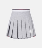 Thom Browne Pleated cotton-blend tweed miniskirt