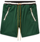 Rhude - Wide-Leg Nylon-Mesh Drawstring Shorts - Dark green