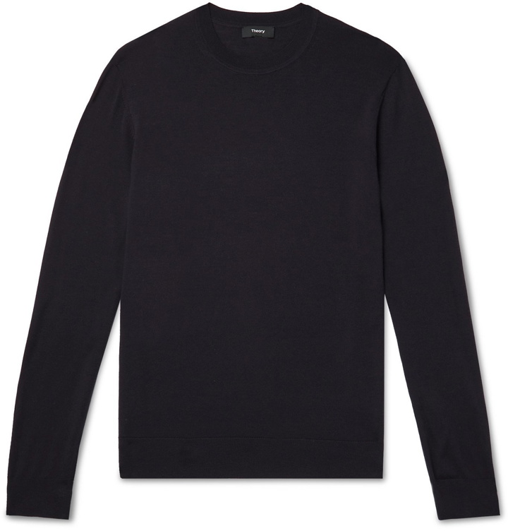 Photo: Theory - Regal Slim-Fit Wool Sweater - Purple