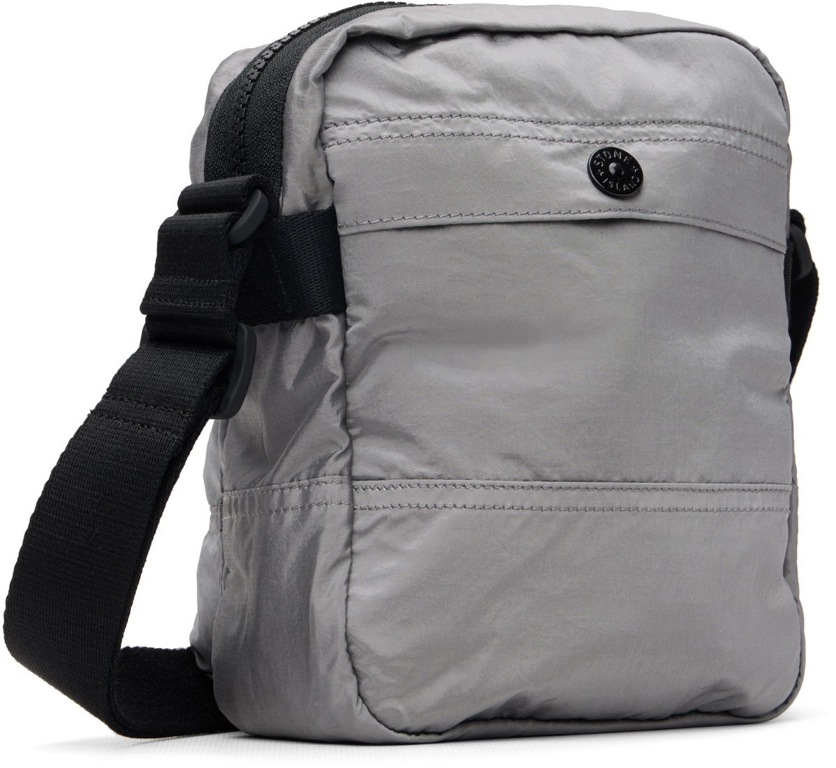 Stone Island Silver 9200015 Coated Nylon Metal ECONYL Bag