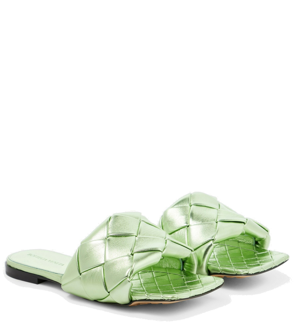 Bottega Veneta - Lido metallic leather flat sandals Bottega Veneta