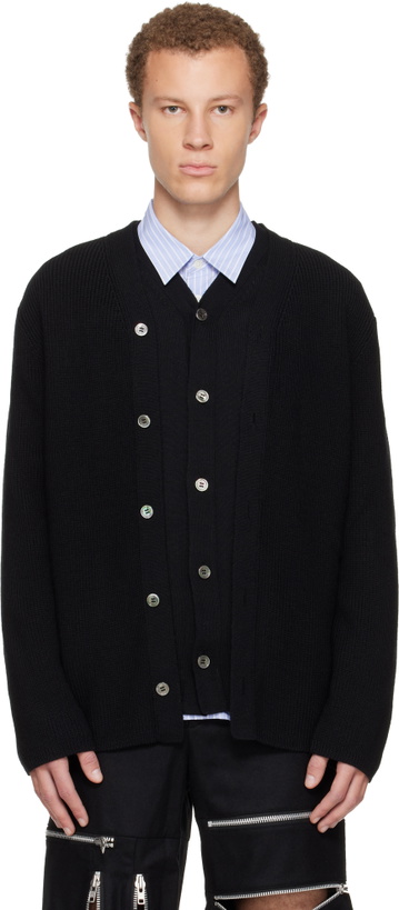 Photo: Comme des Garçons Homme Plus Black Worsted Wool Half Cardigan