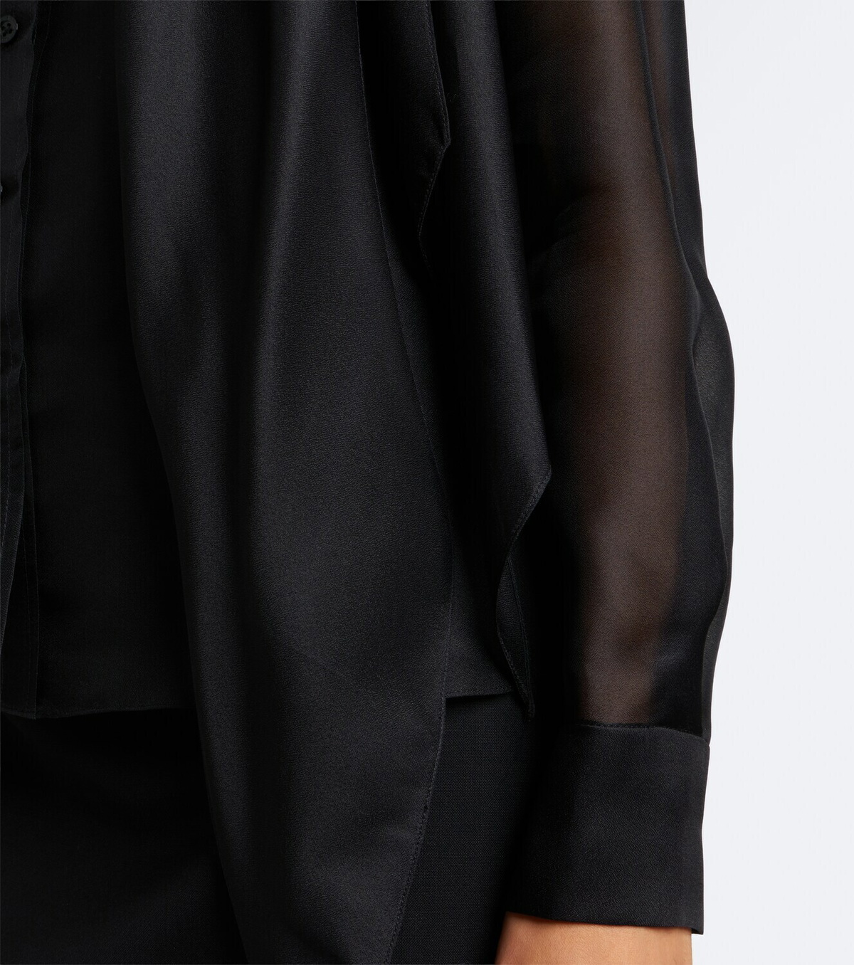 Carolina Herrera Tie-neck silk organza blouse