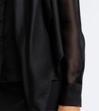 Carolina Herrera Tie-neck silk organza blouse
