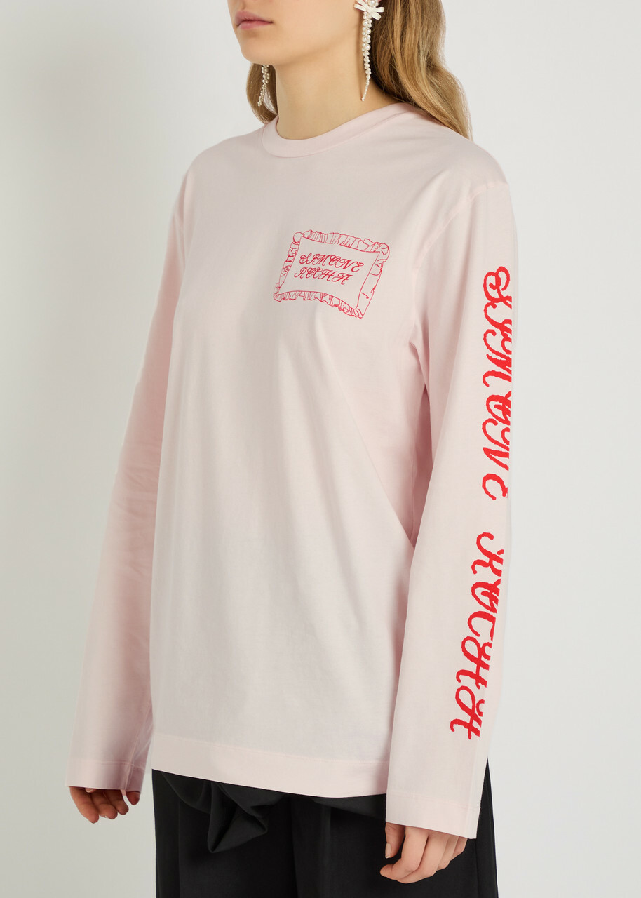 Simone Rocha Pillowcase Printed Cotton T-shirt Pink