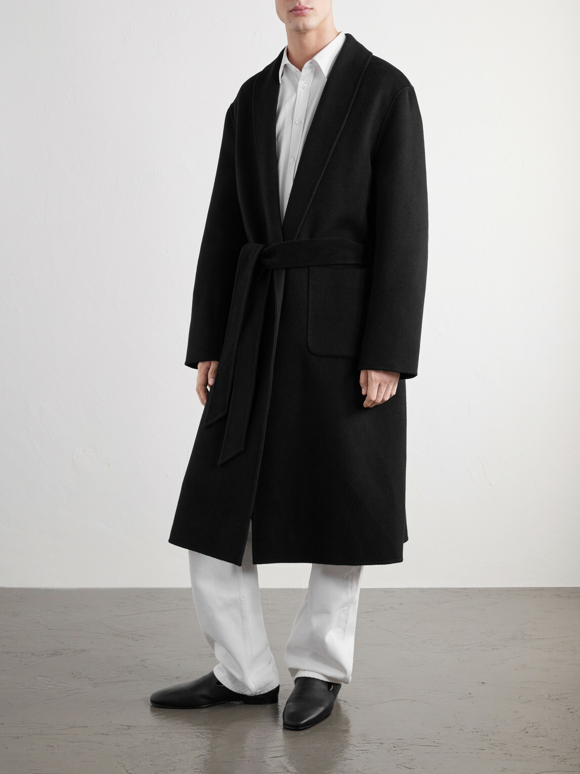 TOTEME - Belted Wool Coat - Black