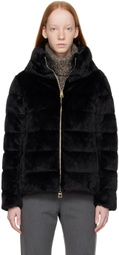 Herno Black Lady Faux-Fur Down Jacket