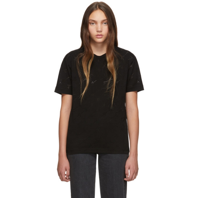 Photo: Stella McCartney Black Devore Monogram T-Shirt