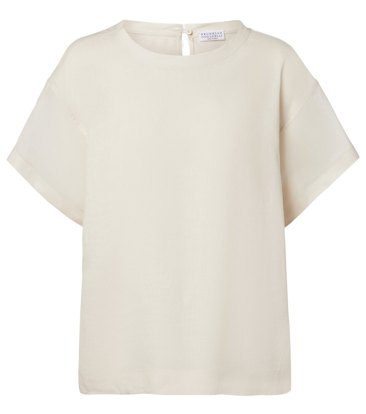 Photo: Brunello Cucinelli Oversized linen T-shirt