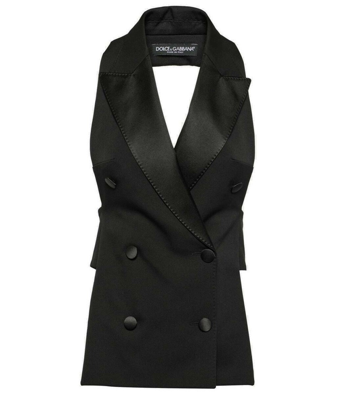 Photo: Dolce&Gabbana Double-breasted wool and silk-blend vest