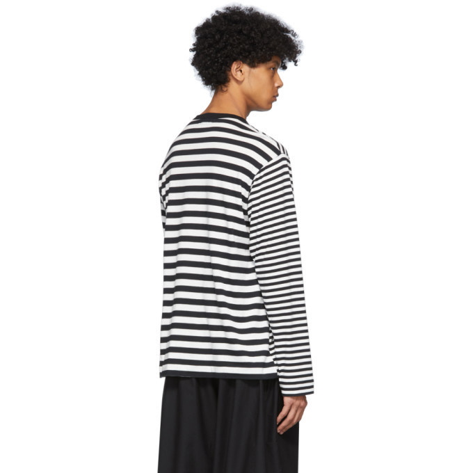 Yohji Yamamoto Black and White Stripe Long Sleeve T-Shirt Yohji 