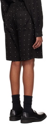 Róhe Black Dotted Elasticated Shorts