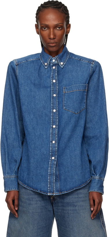 Photo: Mugler Blue Denim Power Shirt