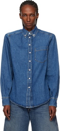 Mugler Blue Denim Power Shirt