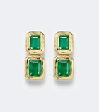 Octavia Elizabeth Nesting Gem 18kt gold drop earrings with emeralds