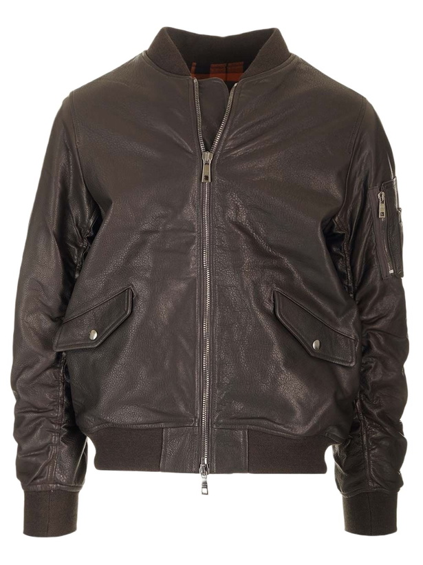 Photo: Giorgio Brato Brown Lambskin Bomber Jacket