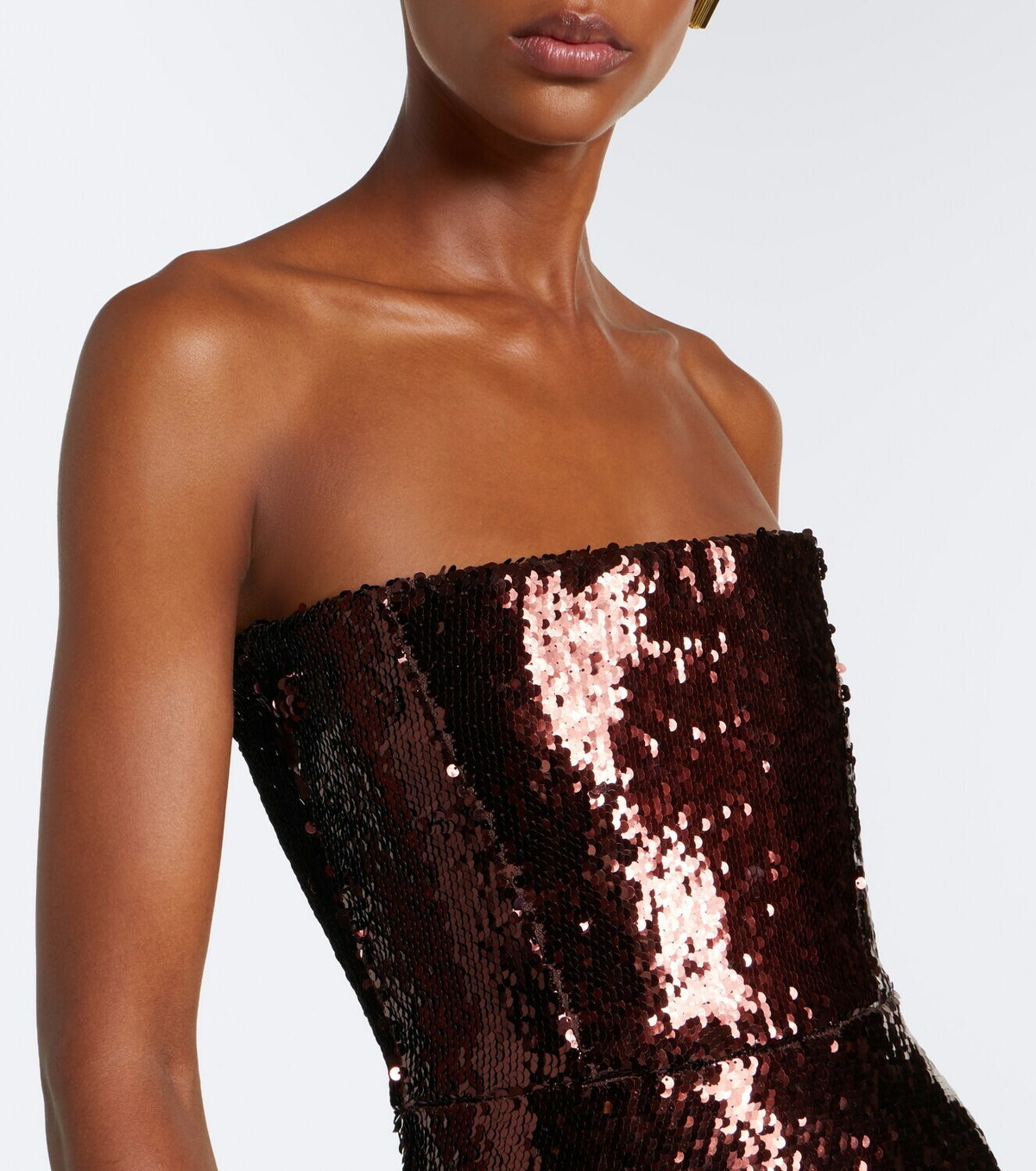 Alex Perry Sequined bustier gown
