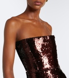 Alex Perry Sequined bustier gown