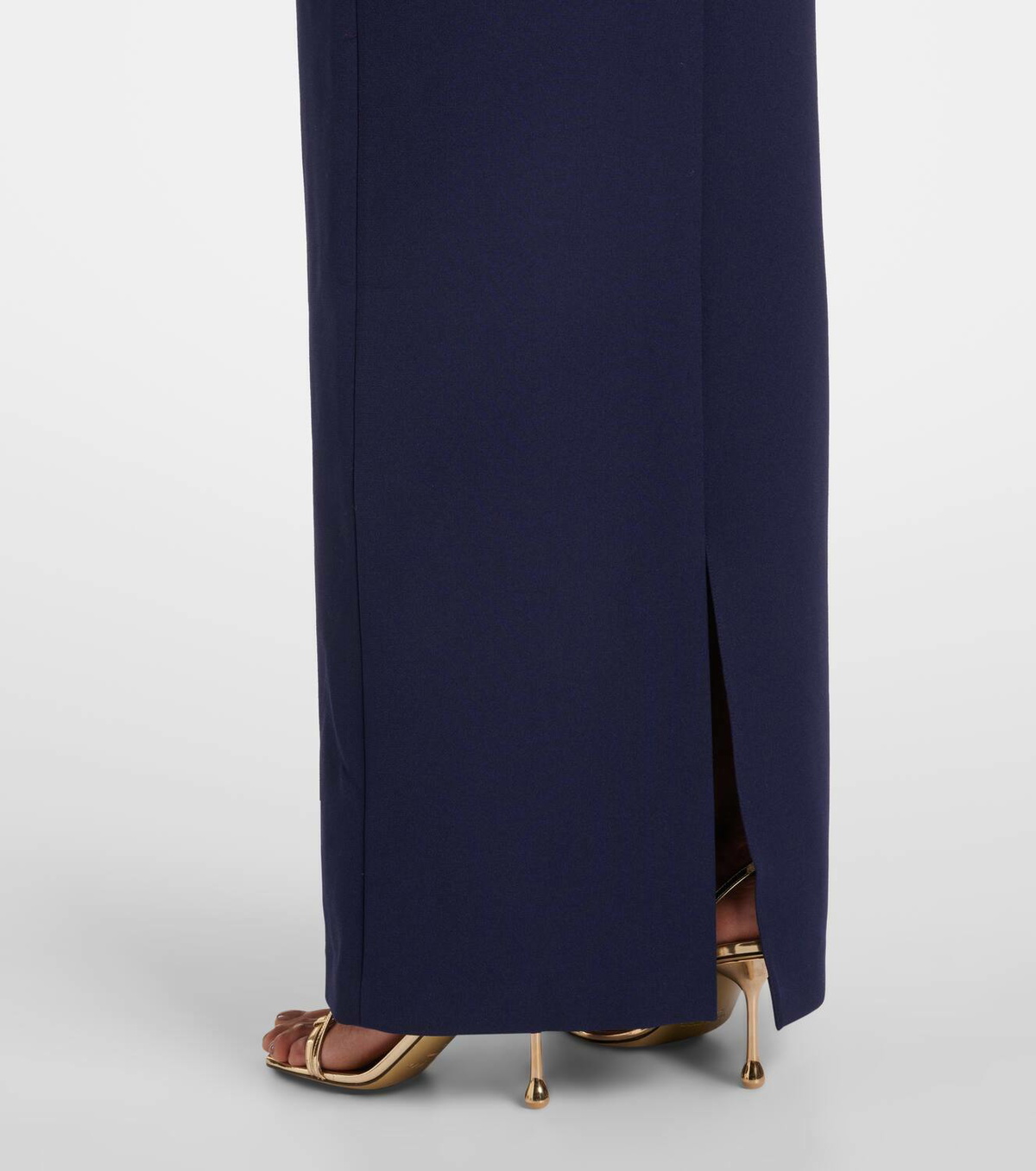 Safiyaa Rella draped peplum heavy crêpe midi dress