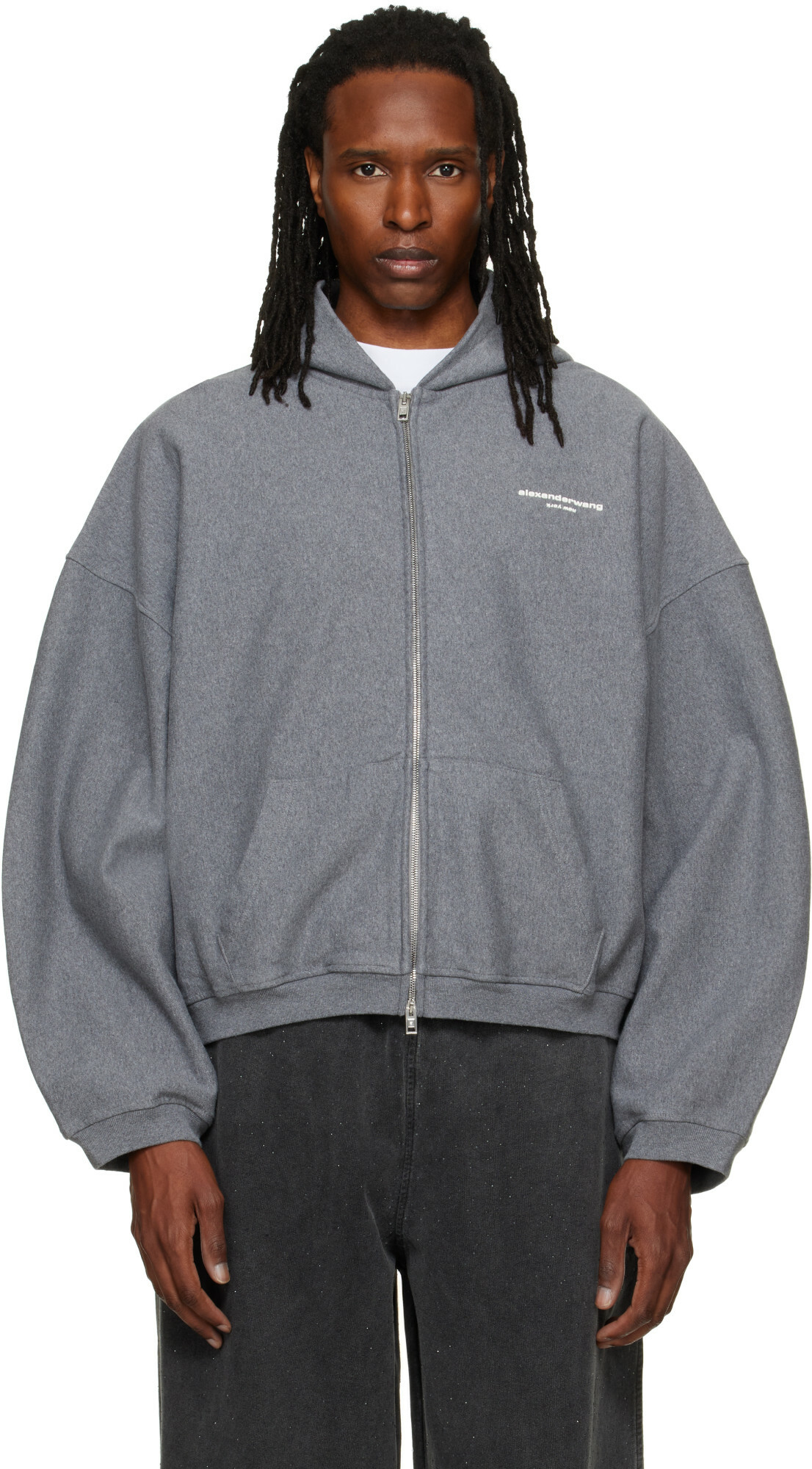 Alexander Wang Gray Turtleneck Hoodie Alexander Wang