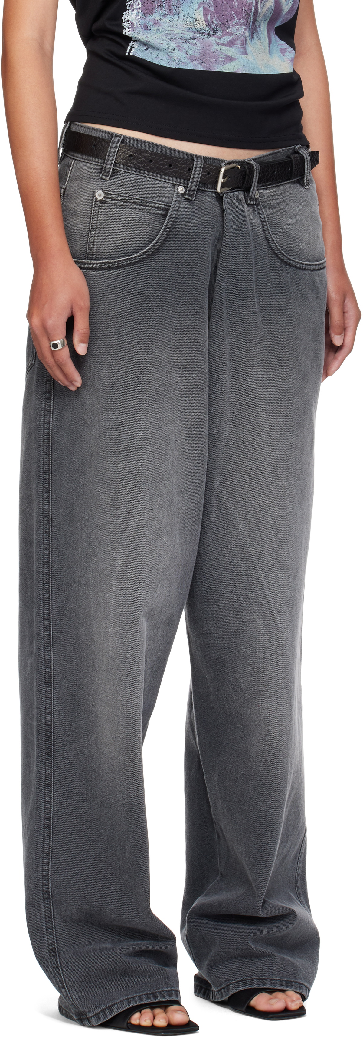 LU'U DAN Gray Kriss Kross Jeans