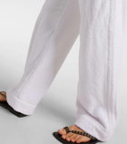 Alaïa Low-rise cotton terry straight pants