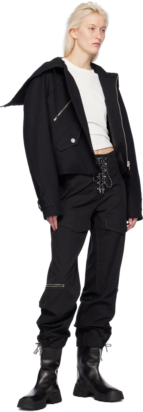 Dion Lee Black Zip-Up Jacket