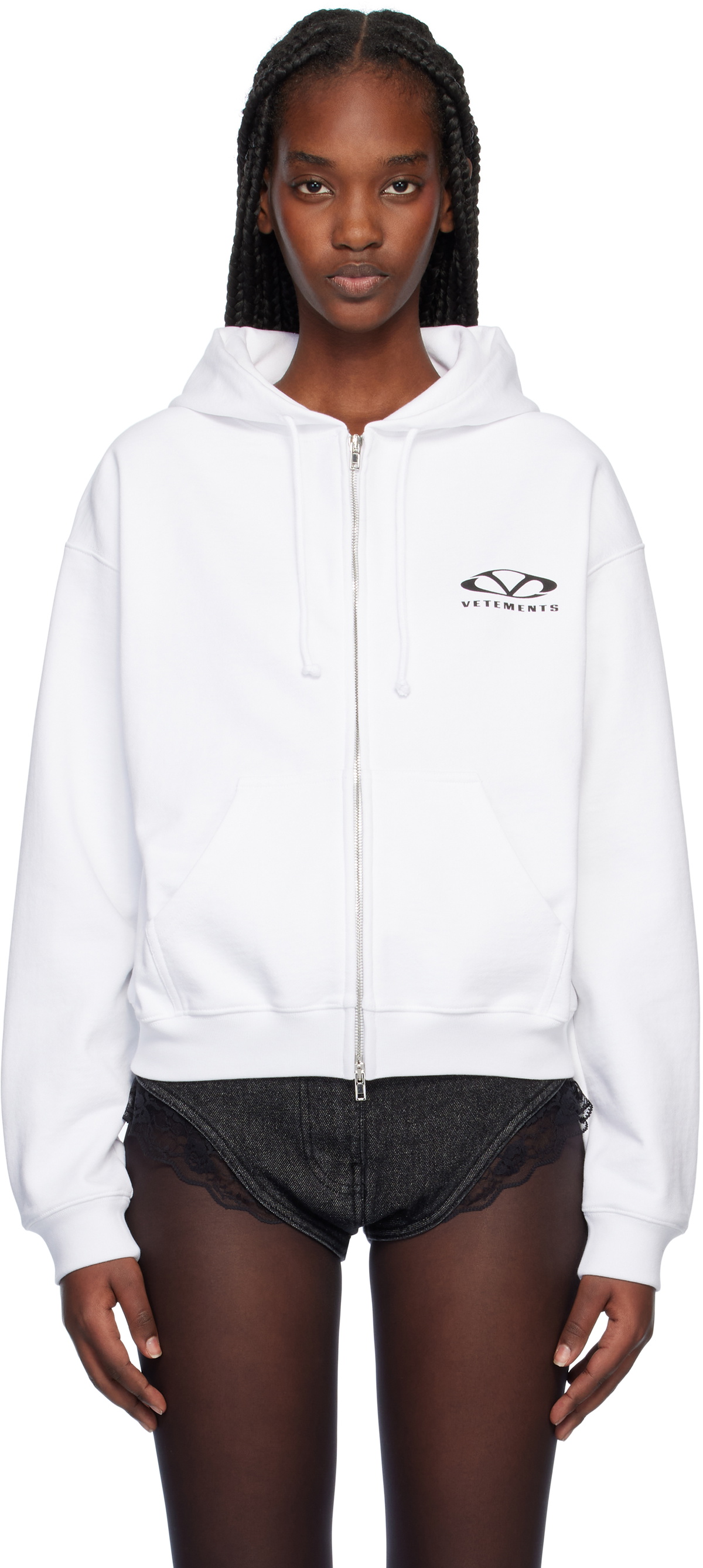 【VETEMENTS】グレー I'm Retired オーバーサイズ フーディ VETEMENTS I'm Retired Oversized Hoodie Top in Grey