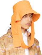 Jacquemus Orange Le Raphia 'Le Bob Bando' Bucket Hat