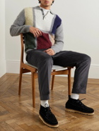 Beams Plus - Colour-Block Intarsia-Knit Sweater - Gray
