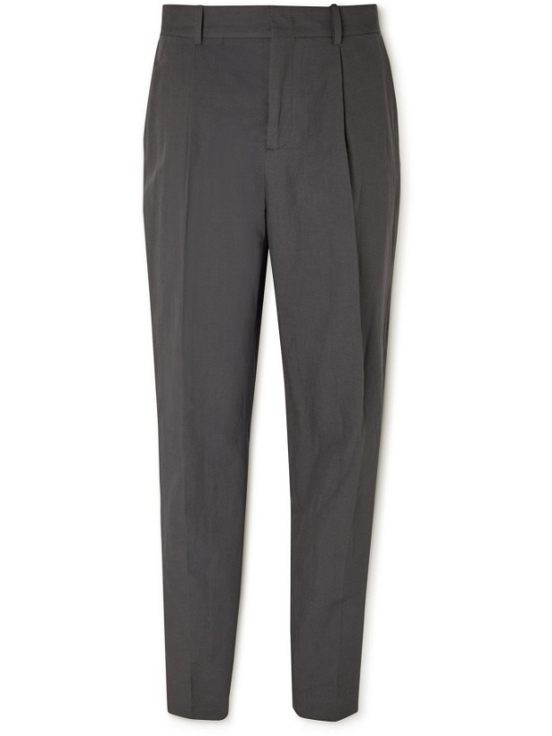 Photo: MR P. - Pleated Linen and Cotton-Blend Trousers - Black