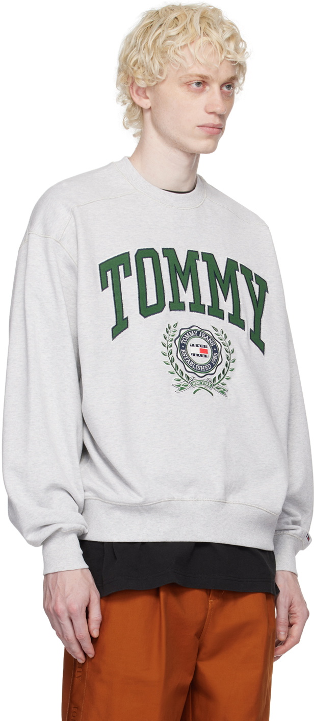 Tommy Jeans Gray Embroidered Sweatshirt