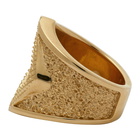 Bottega Veneta Gold Diamond Face Ring