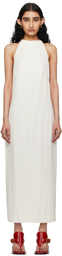 Photo: St. Agni Off-White Asymm Belt Back Midi Dress