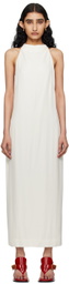 St. Agni Off-White Asymm Belt Back Midi Dress