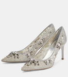 Rene Caovilla Embellished lace pumps