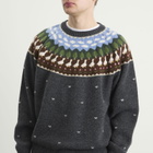 Unlikely Dry Goods Men's Fair Isle Duck Knit Sweater in Charcoal Gray