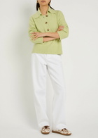 Free People Trading Up Cotton-blend Polo Jumper Green