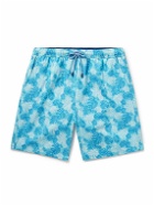 Peter Millar - Linework Straight-Leg Mid-Length Printed Swim Shorts - Blue