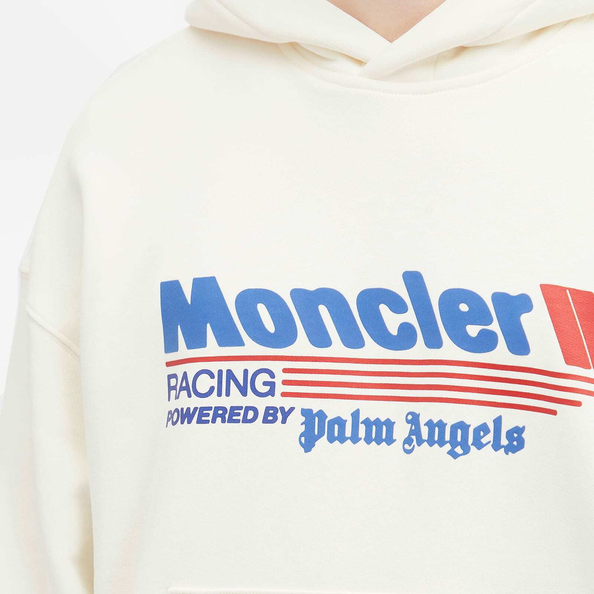 Moncler Men's Genius x Palm Angels Racing Hoodie in White
