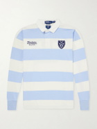 Polo Ralph Lauren - Wimbledon Logo-Embroidered Striped Cotton Rugby Polo-Shirt - Blue