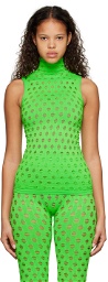 Maisie Wilen Green Perforated Tank Top