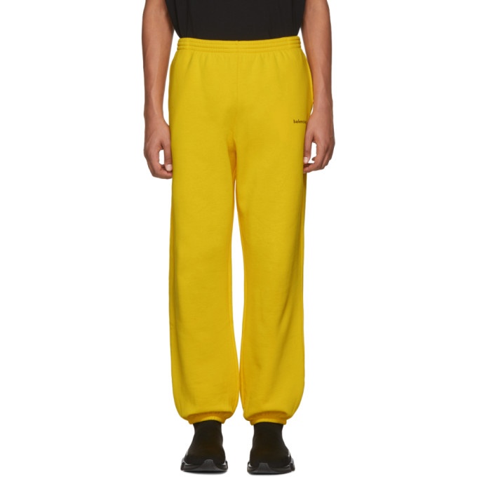 Photo: Balenciaga Yellow Logo Lounge Pants