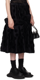 Comme des Garçons Black Wool Jacquard Midi Skirt