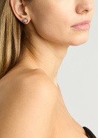 Valentino Vlogo Crystal-embellished Stud Earrings - Silver - One Size
